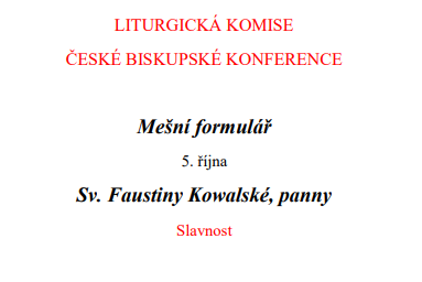 Mešní texty o sv. Faustyně